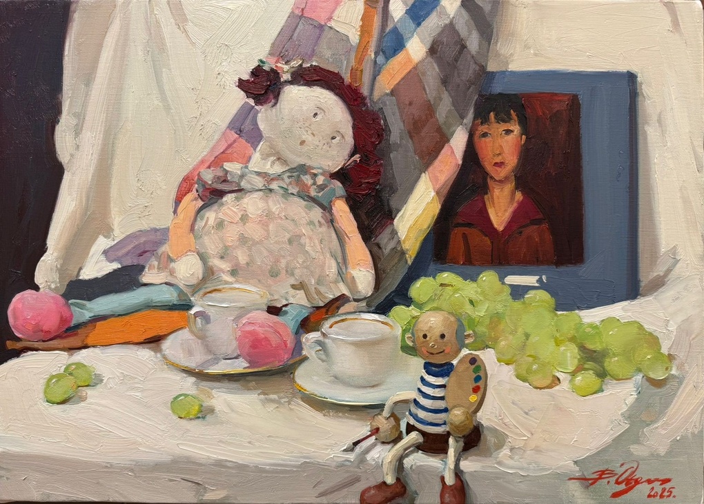 Still Life with Doll and Portrait