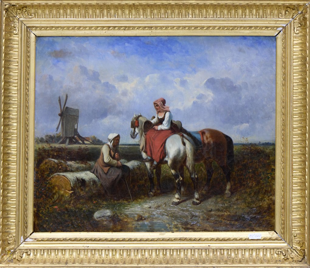 Rural Scene with Horsewoman and Shepherdess