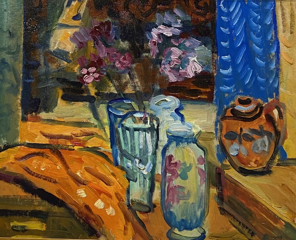 Still Life with a Blue Curtain