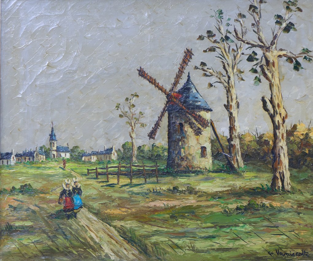 Windmill by the Village
